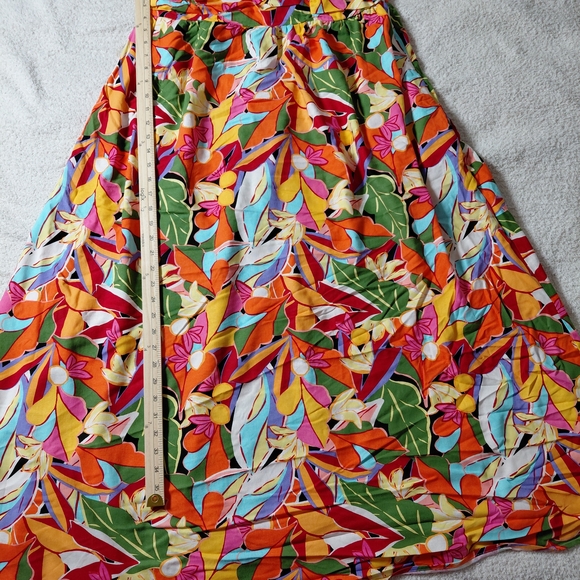 Tropical free assembly maximallist spaghetti strap Print Maxi Dress Sz 12-14 - Picture 4 of 9